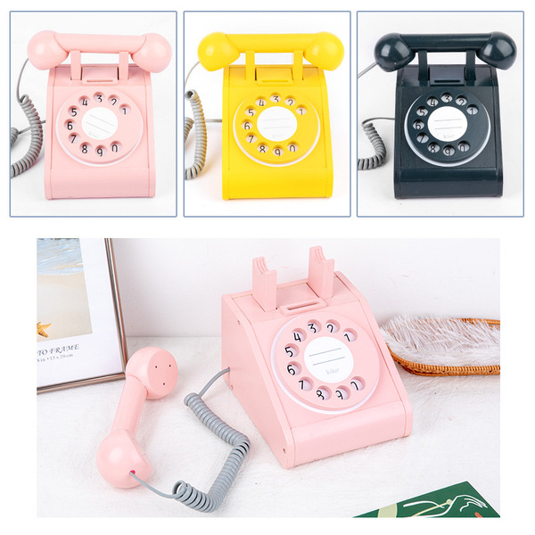Wooden realistic family teaching retro cognitive telephone