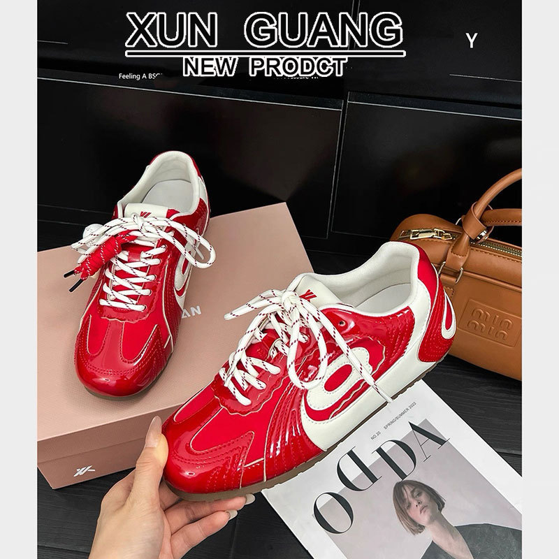 真皮复古百搭德训鞋女款2025秋季新款透气软底休闲运动赛车阿甘鞋|undefined