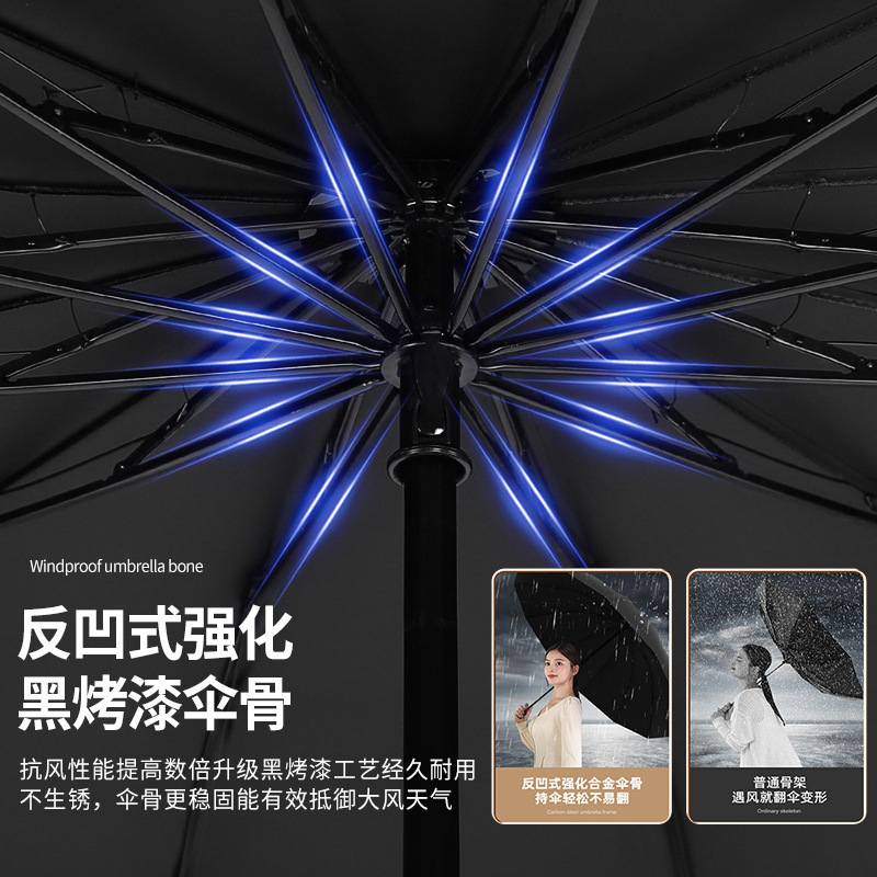 70% off スタックビジネス特大傘男性と女性の折りたたみ日傘 UV 日傘ロゴ印刷可能|undefined