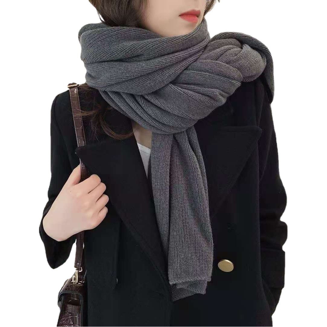 Cross Border scarf Women's scarf winter Warm Solid Color Cashmere scarf Men's Shawl winter scarf