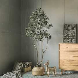 绿植轻奢室内氛围装饰假树落地盆栽摆件仿生假植物