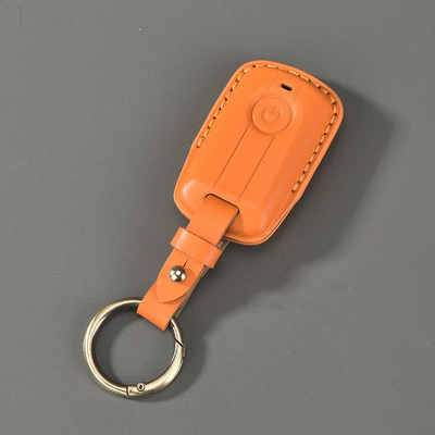 Leather Buckle, Car key bag - orange-type-b-round-buckle