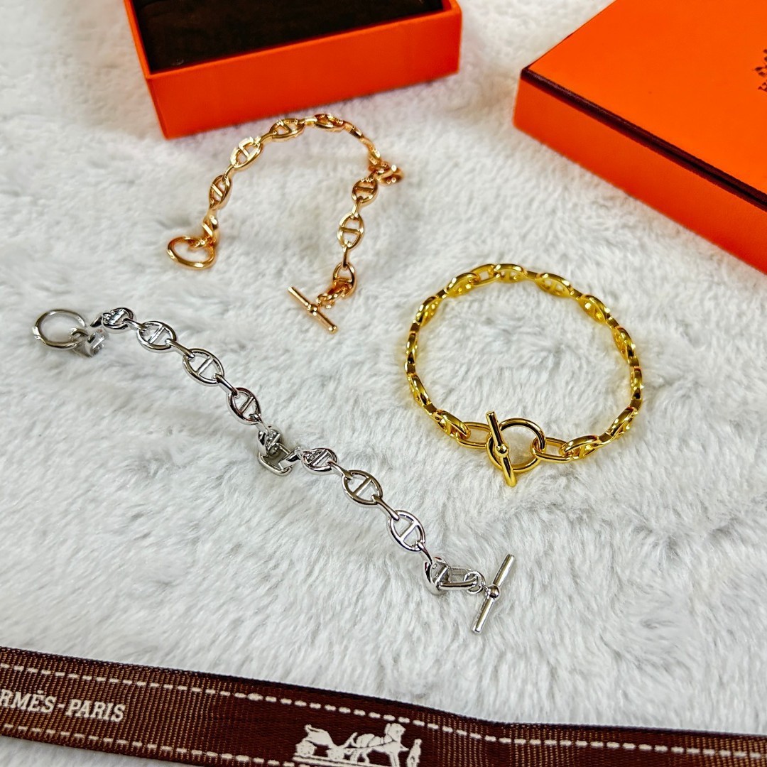 新款猪鼻子手镯 高版爱马家 OT扣猪鼻子光面手镯 女款潮流手镯