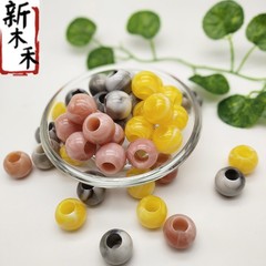 12mm大穴2色丸珠アクリル材質カラー流行現物プラスチックビーズ服装補助材料部品
