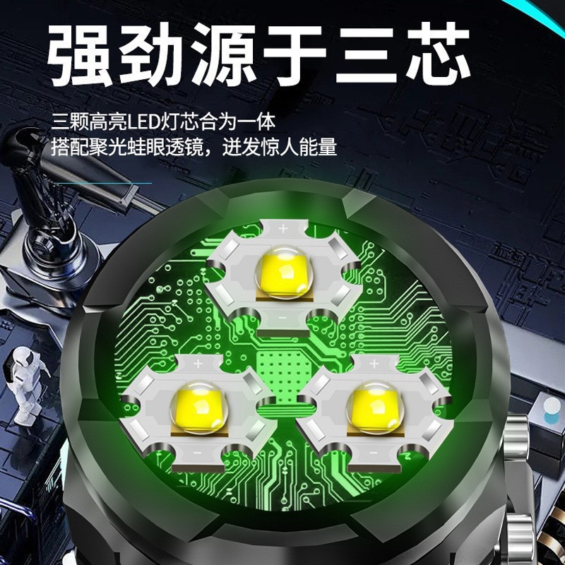 新しい強力な光長距離懐中電灯ミニポータブル小型懐中電灯屋外多機能クリップキャップライト懐中電灯