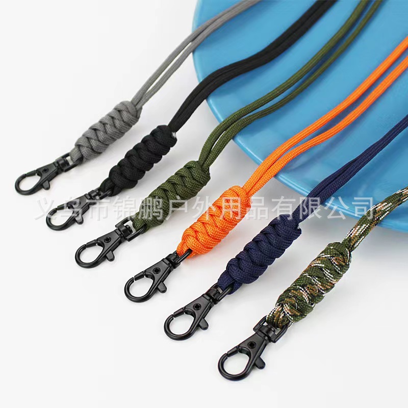 Hand-woven cross-border creative umbrella rope work permit lanyard key anti-lost mobile phone lanyard neck rope school card certificate