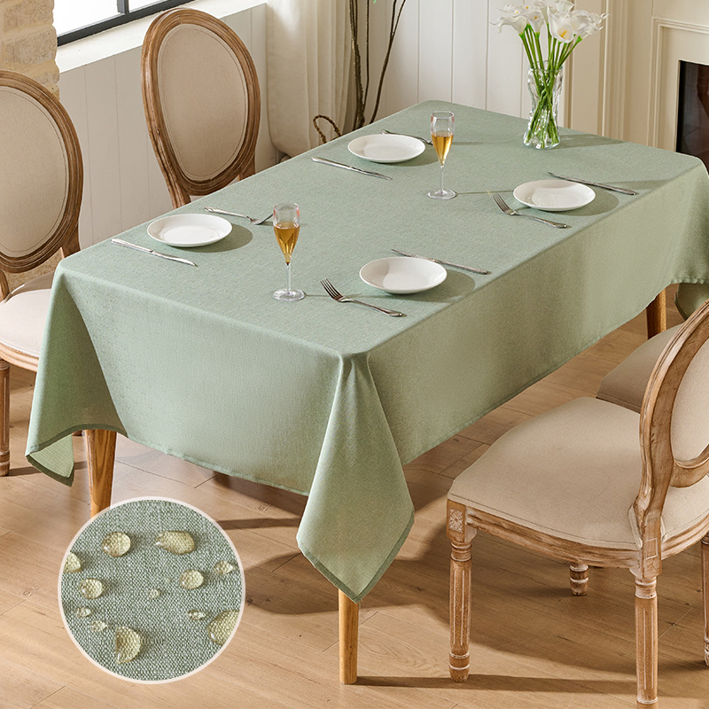 Mantel de lino de imitación de Amazon, impermeable y a prueba de aceite, mantel de comedor de color sólido de alta calidad, mesa de centro antiarrugas y resistente al desgaste, cubierta de gabinete