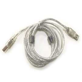 1.5米AM/BM双磁环打印线USB2..0透明白编织线数据线批发现货方口