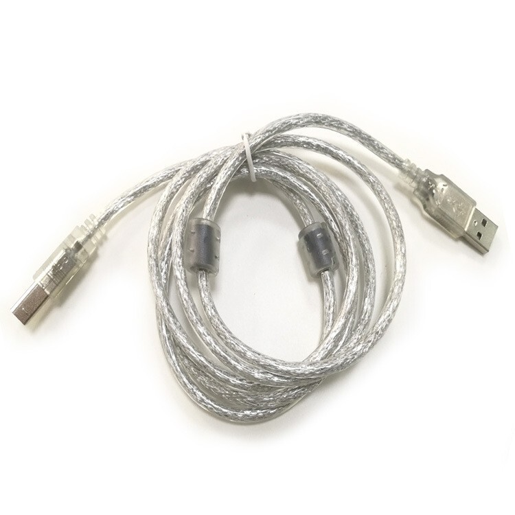 1.5m Am/Bm Dual Magnetic Ring Printing Cable Usb2..0 Transparent White Braided Cable Data Cable Wholesale in Stock Square Port 1.5m Am/Bm Dual Magnetic Ring Printing Cable Usb2..0 Transparent White Braided Cable Data Cable Wholesale in Stock Square Port