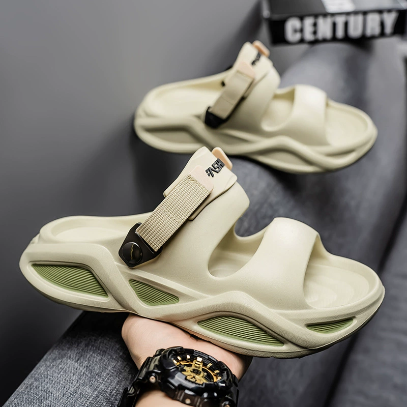 Мужские пляжные шлепанцы оптом, лето 2025, мягкая нескользящая подошва, спортивные сандалии и тапочки двойного назначения