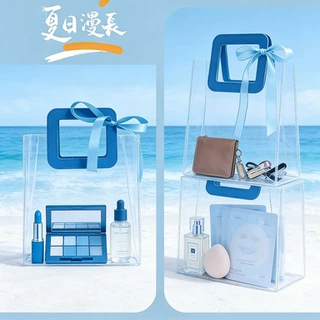pvc手提袋定制女神鲜花pvc透明袋透明手提袋高级塑料手提袋定做