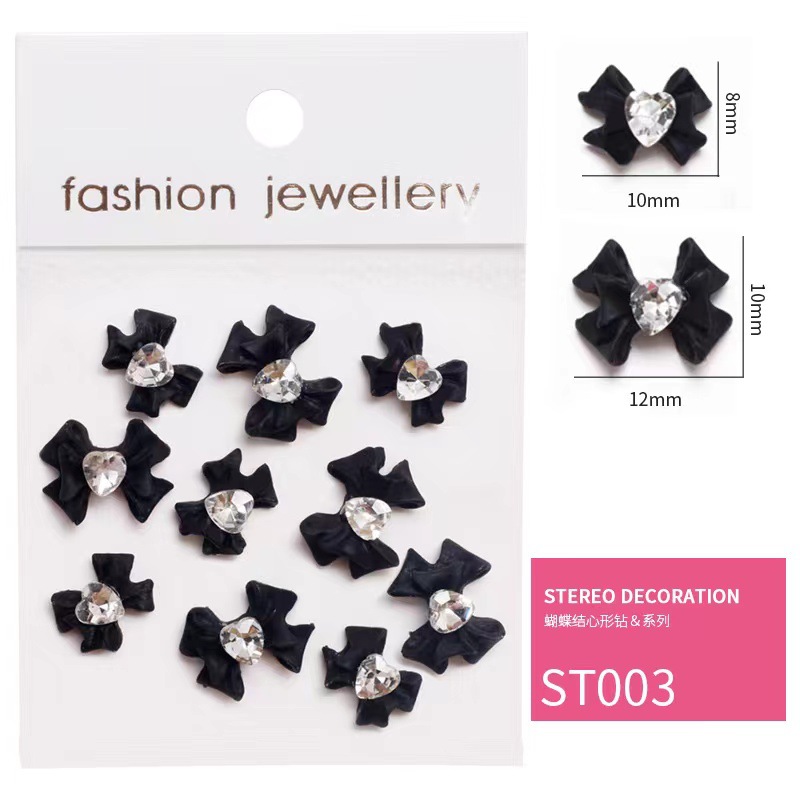 Celebridad en línea guerrero arco accesorios de uñas super flash todo partido tridimensional pila diamante amor accesorios de uñas al por mayor