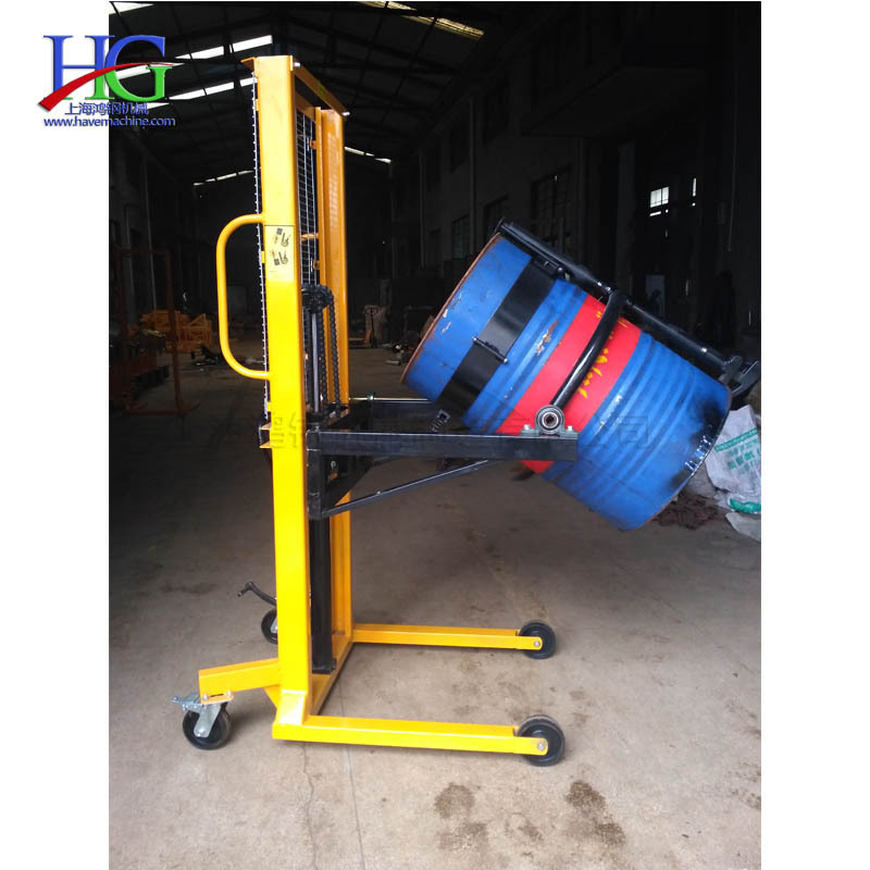 电动液压钢制油桶搬运车 码头仓库油桶铁桶堆高车 卡箍式运油车