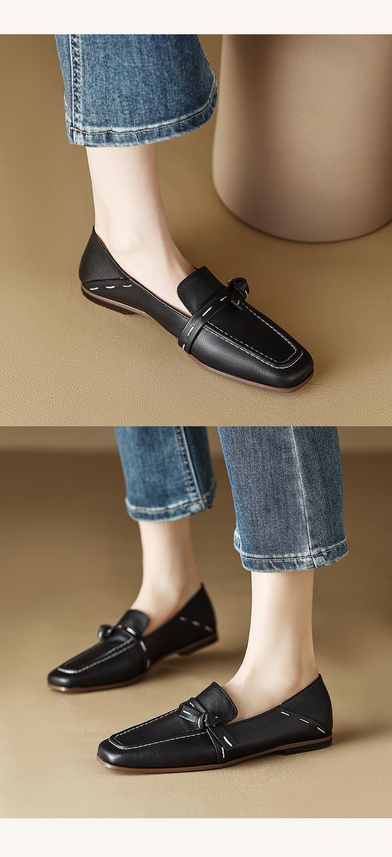 CHIKO Andi Square Toe Block Heels Loafers Shoes