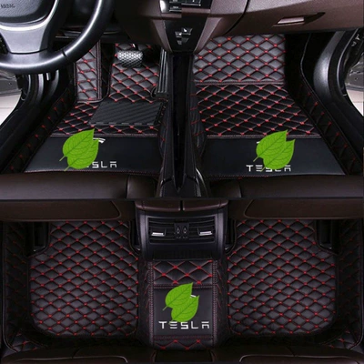MODEL 3 MODEL S — Modelə uyğun ayaqaltı - tesla-model-y-single-layer-black-and-red
