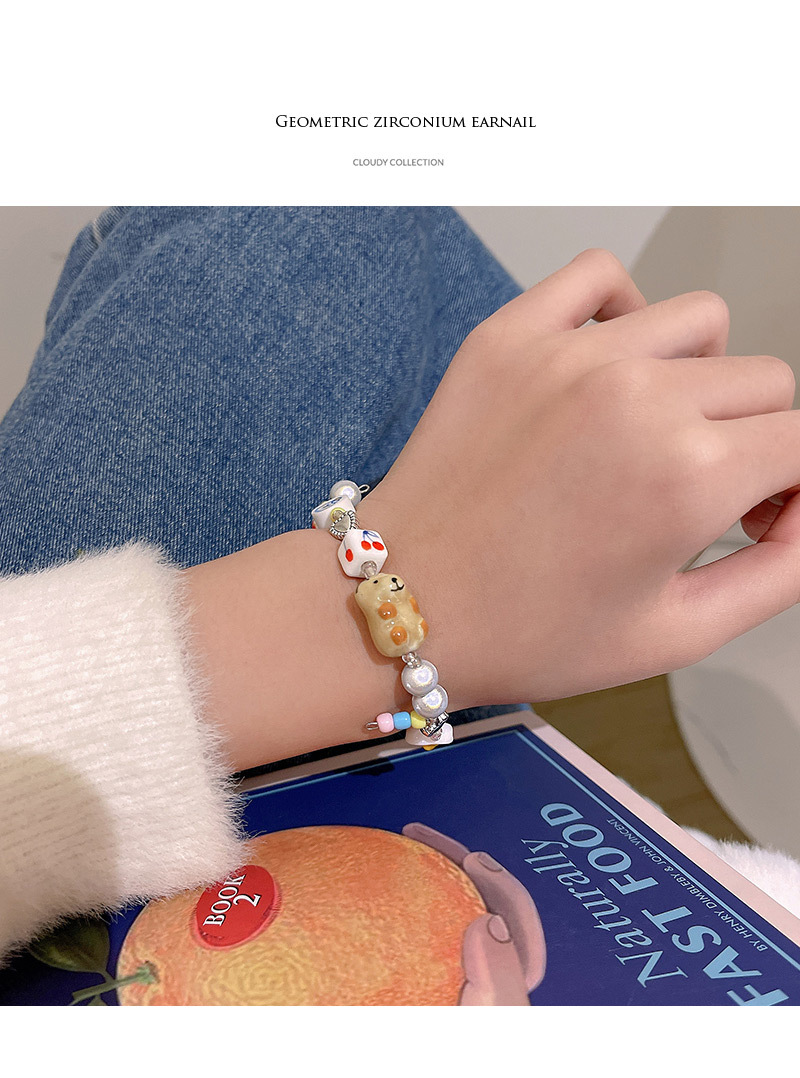 Fashion Bear Imitation Pearl Alloy Resin Plating Womenu0027S Bracelets 1 Piece