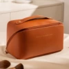 Pillow, brown cosmetic bag