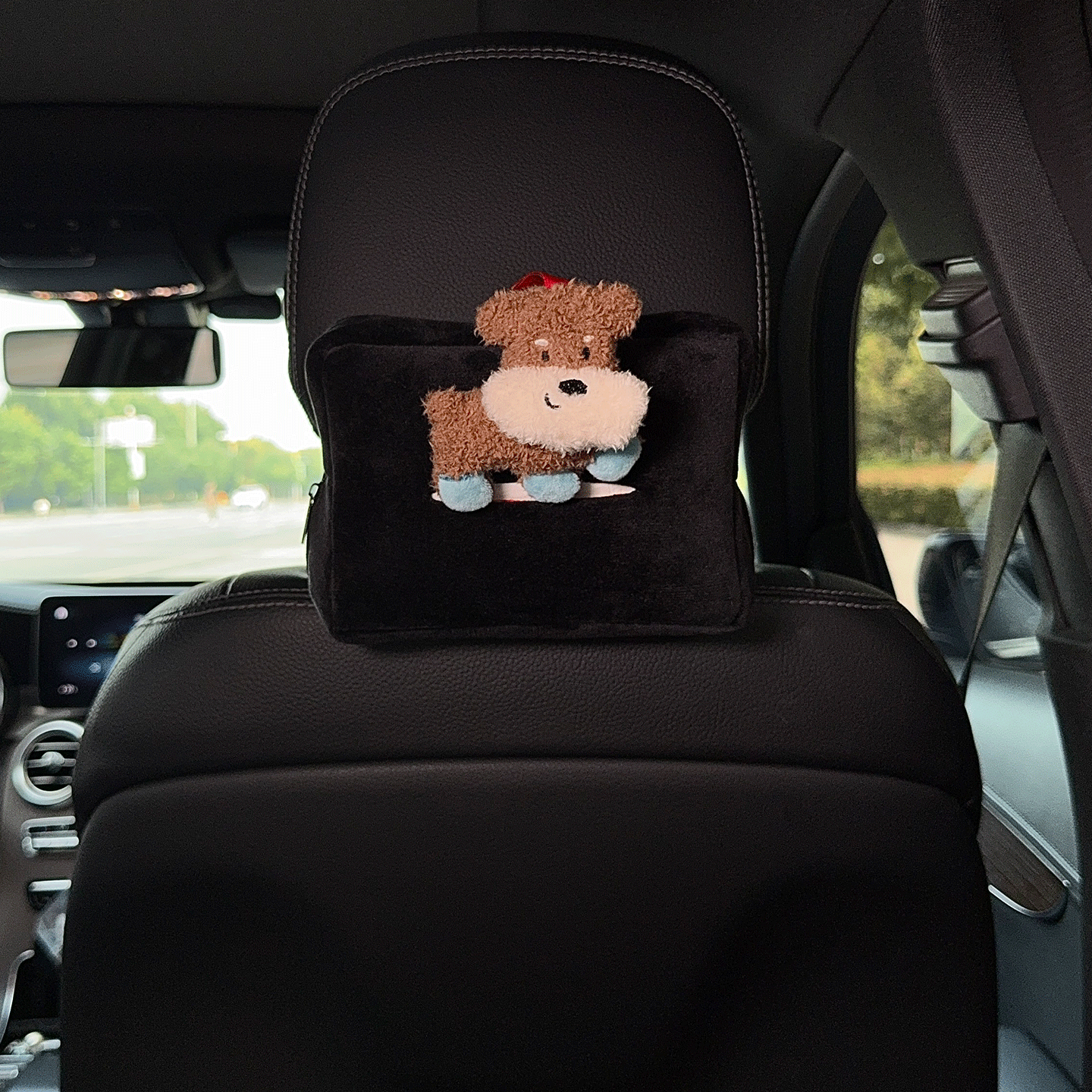 Cute car tissue box, adorable puppy design, hanging tissue holder for car seat back, car tissue cover for women