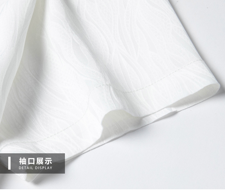 Áo polo nam lụa tơ tằm cao cấp tay ngắn cổ bẻ — Trắng 6130 chi tiết 19