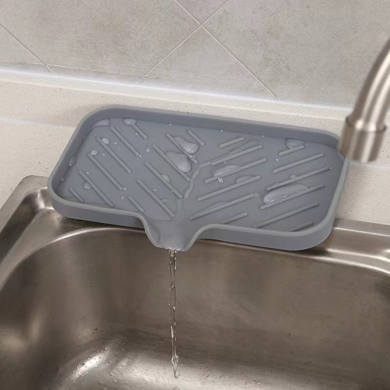 Cross-border Hot-selling Silicone No Water Creative Japanese Bathroom Kitchen Drain Pad Storage Tray Soap Box