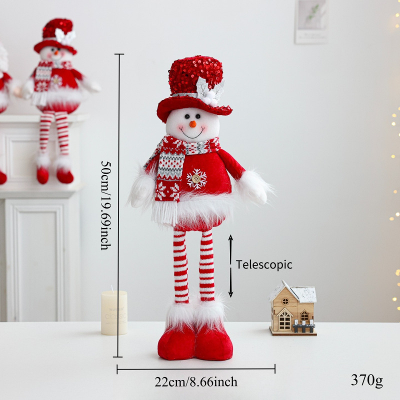 新しいサンタクロース雪だるま格納式人形ニットぬいぐるみ立ち人形クリスマス装飾装飾品|undefined