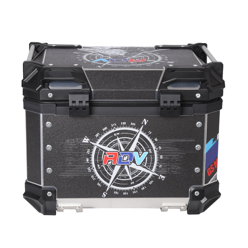 ADV brújula calcomanías de aluminio blanco cajas traseras de motocicleta de gran capacidad scooter baúl de vehículos eléctricos