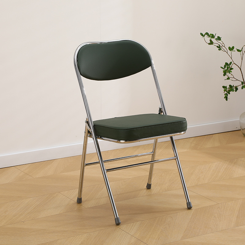 전기 도금된 다리 짙은 녹색 가죽 표면