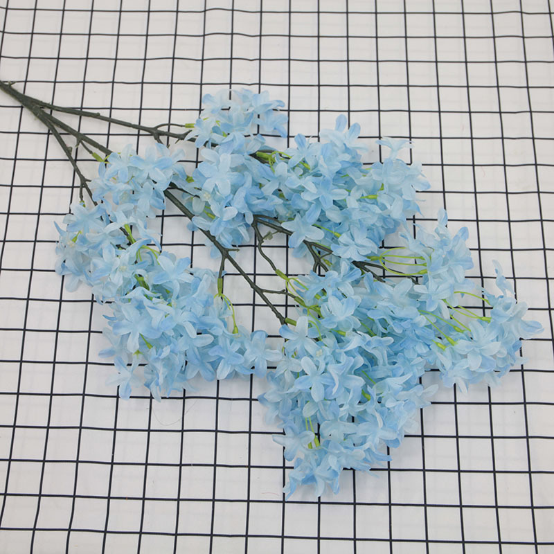 Flor artificial, ramo de cerezo en flor en forma de cruz, tallo único, color morado, para decoración de bodas, arreglos florales, accesorios de flores artificiales, pequeñas margaritas