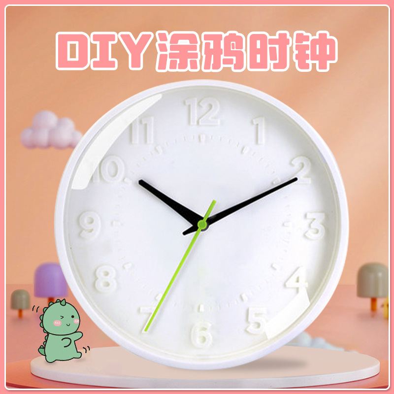 9 인치 DIY 낙서 벽시계 간단한 시계 홈 창조적 인 벽시계 거실 패션 석영 시계 벽 홈