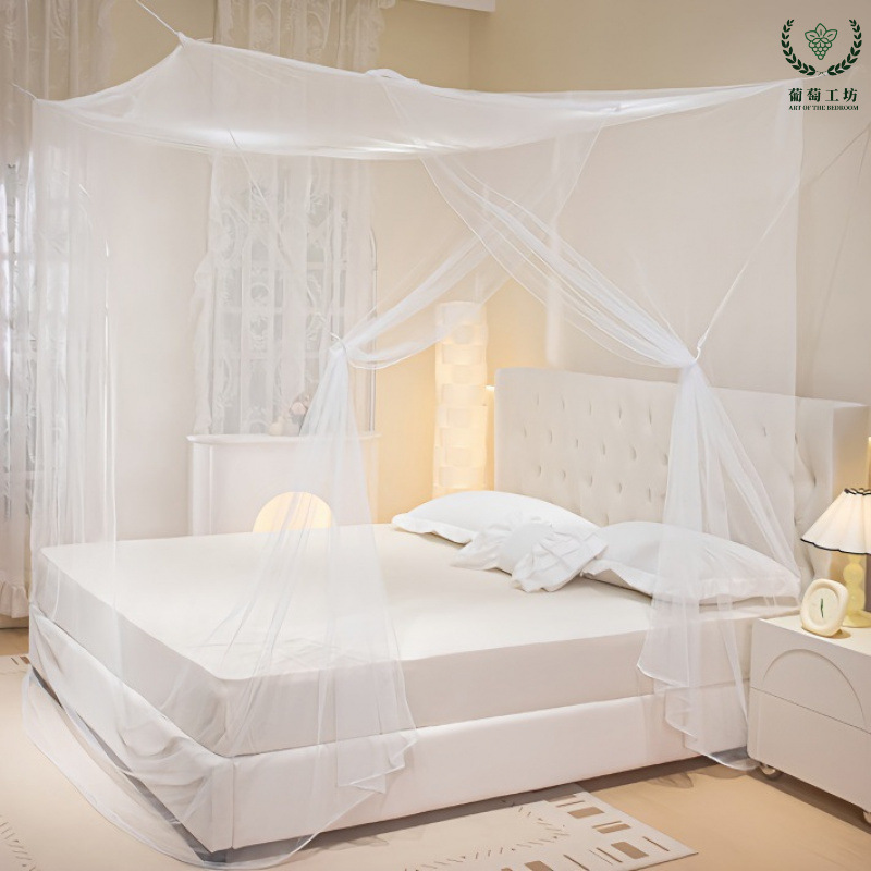 Larga mosquitería doméstica dormitorio rural cama antigua puerta de factura cuadrada 2m x 1.8 ancho 1.5 ancho engrosado cifrado sin instalación