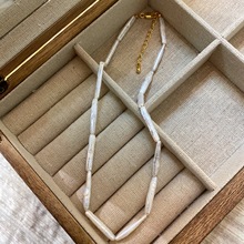 真天然淡水巴洛克白牙签珍珠项链女轻奢小众叠戴四季卫衣毛衣颈链