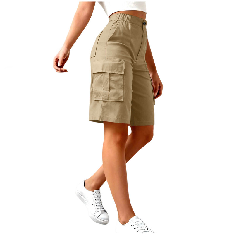 2016 Cross-Border Amazon Best-Selling Women's High-Waisted Cargo Shorts with Multiple Pockets, Casual, Comfortable, Stylish, and Suitable for Commuting 2016 Cross-Border Amazon Best-Selling Women's High-Waisted Cargo Shorts with Multiple Pockets, Casual, Comfortable, Stylish, and Suitable for Commuting