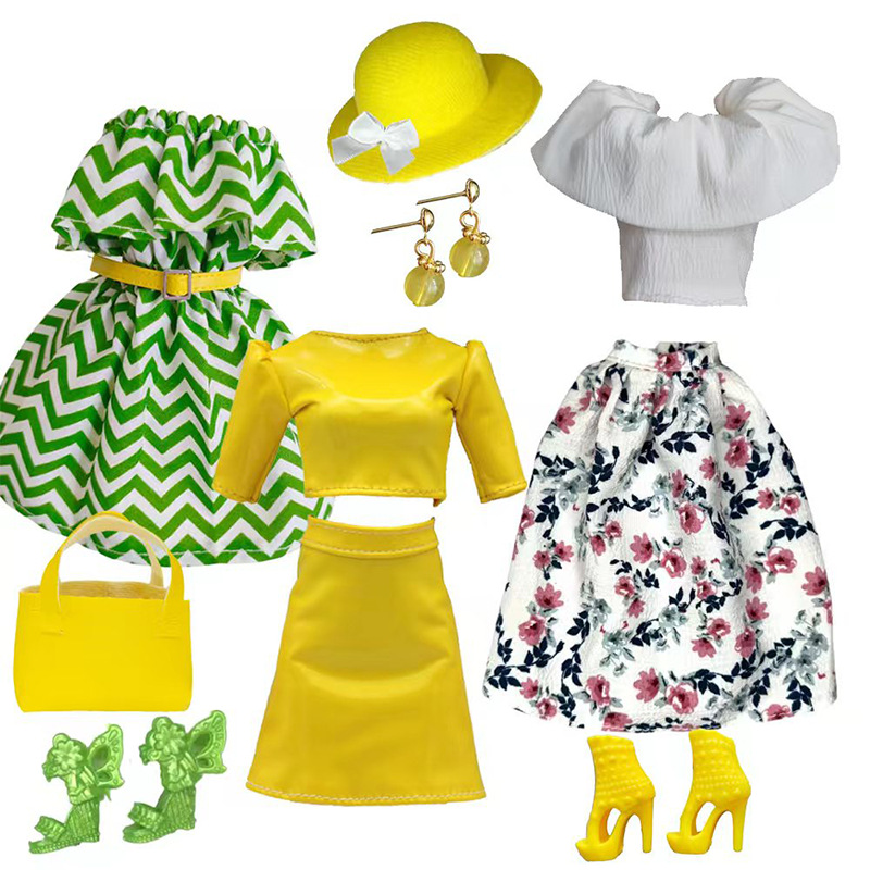Conjunto de Ropa para Muñeca 6 Puntos 30 cm Tela para Muñecas BJD