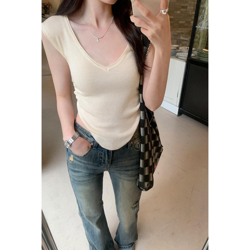 Sexy knitted tank top sleevless