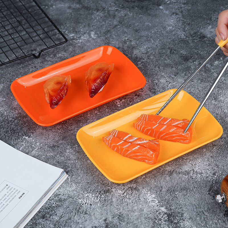 Plato especial para plato de salchicha de porcelana, plato de bocadillos rectangular, plato de parrilla, platos de platos, platos comerciales al por mayor