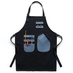Canvas apron for home kitchen work, suitable for men and women, coffee shops, milk tea shops, multi-color printing, baking, pet stores, with printed logo.