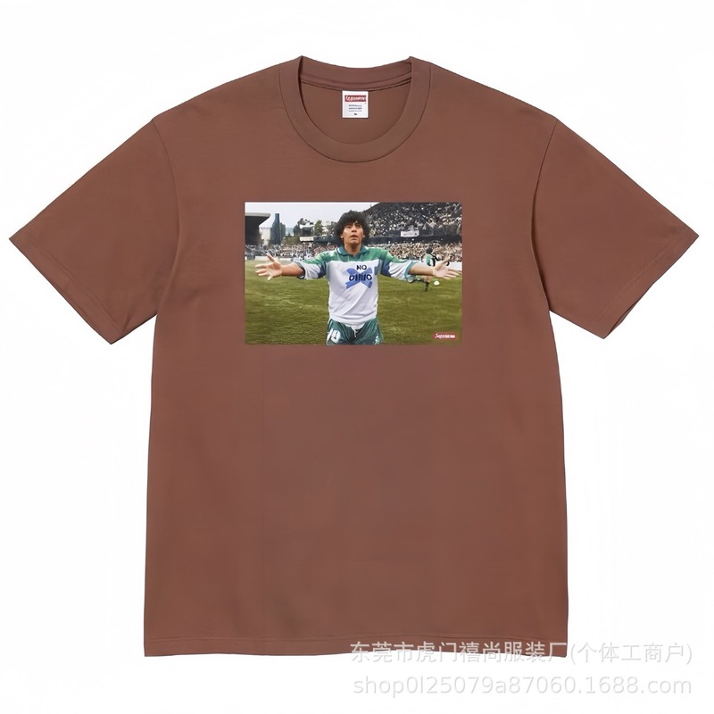 クロスボーダー25ss美潮Supreme文字プリントラウンドネック半袖男女兼用カジュアルTシャツ純綿快適|undefined