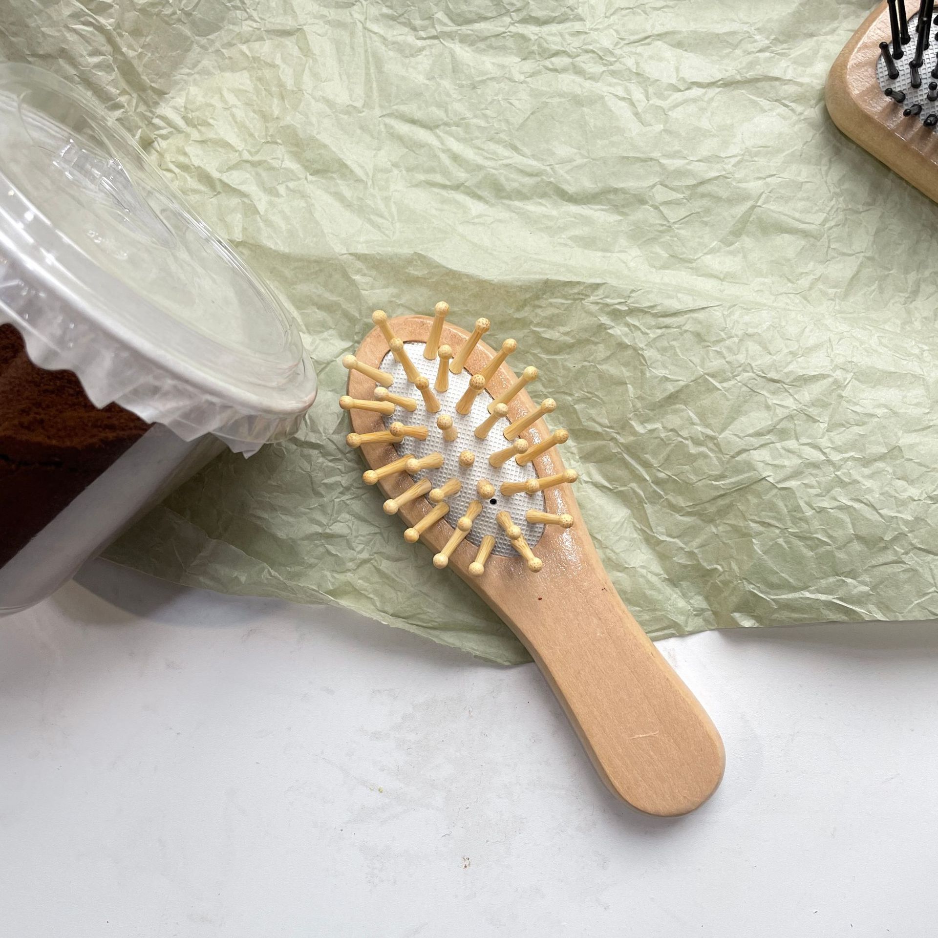 Peine de colchón de aire portátil masaje cuero cabelludo moda cabello suave anti-anudado madera de loto viaje hogar peine de madera BH411