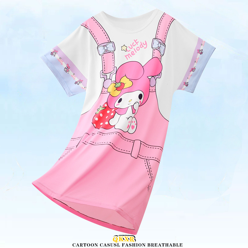 东南亚儿童睡衣夏季女童睡裙短袖可爱公主女孩大童洋气家居服夏天