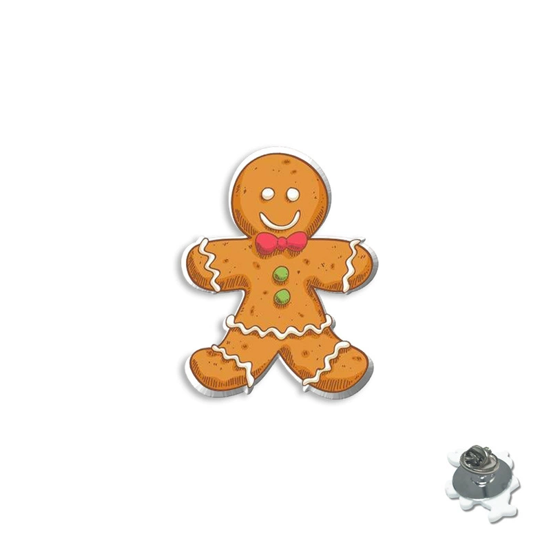 Граница торговли? Нет, нужно избегать слов like wholesale, cross-border or marketplaces. The input: "(Cross-border trading), cartoon Christmas brooch, creative acrylic badge" Translating keeping meaning: We should remove cross-border term? The instruction: output must be Russian translation; Avoid words like