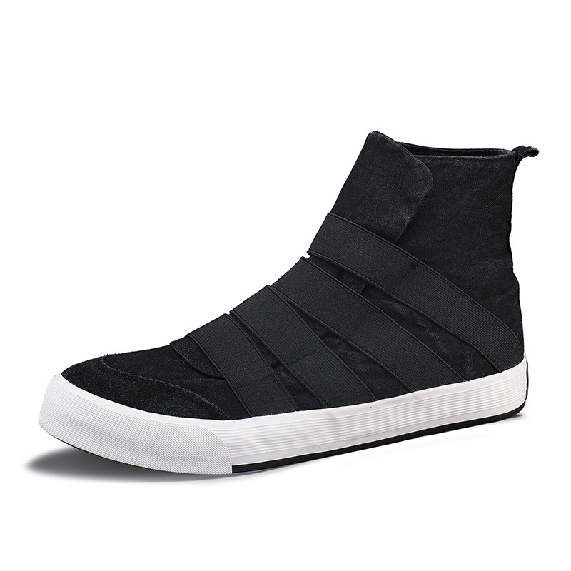 Cross-Border Men's shoes 15A01 new men's shoes Korean high-top shoes slip-on canvas shoes men's casual shoes lightweight