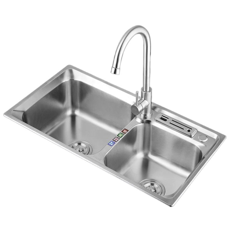 Paquete de agua de acero inoxidable 304 engrosado con portaherramientas cepillado doble cocina doméstica lavabo tazón piscina fábrica de Amazon