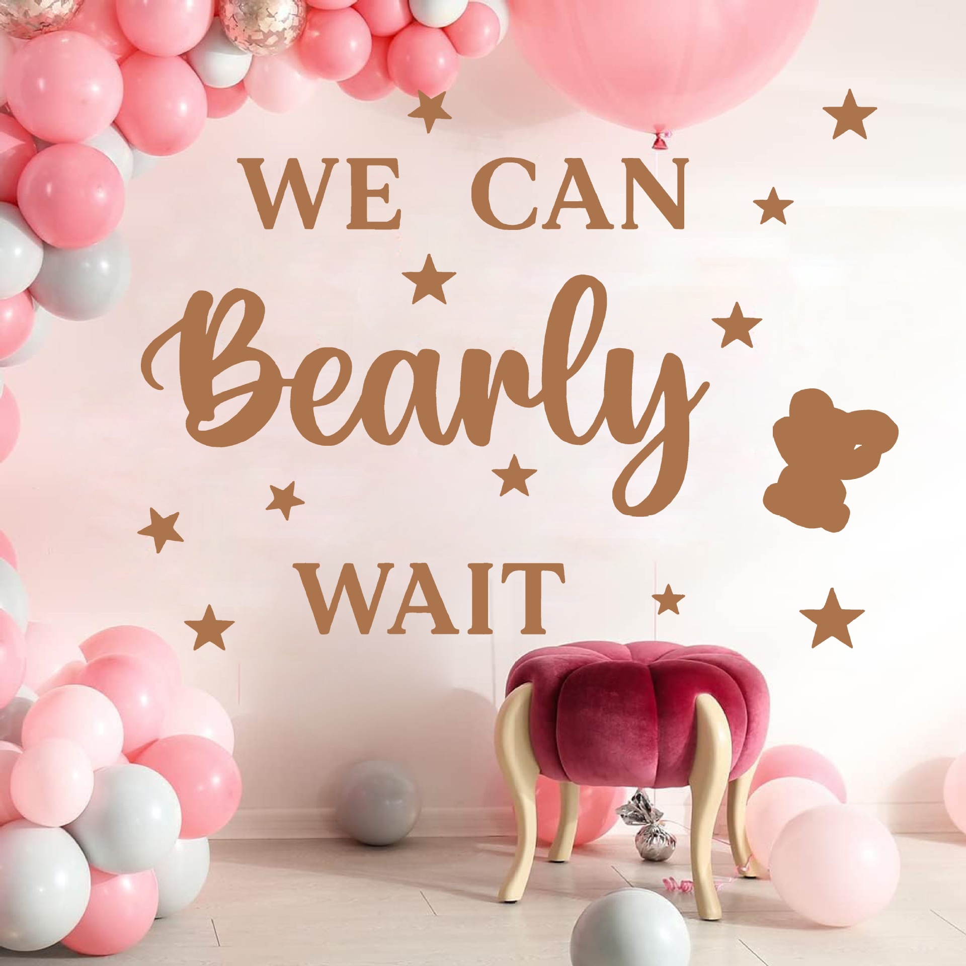 Foreign Trade We Can Beauty Wait English Inspirational Stickers Golden Birthday Party Self-Adhesive Pvc Stickers