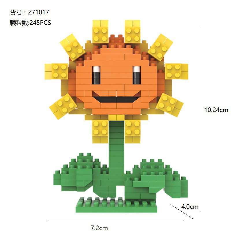 Juguetes para niños compatibles con bloques de construcción de Lego Plants vs Zombies rompecabezas de micropartículas juguetes de costura bloques de construcción creativos