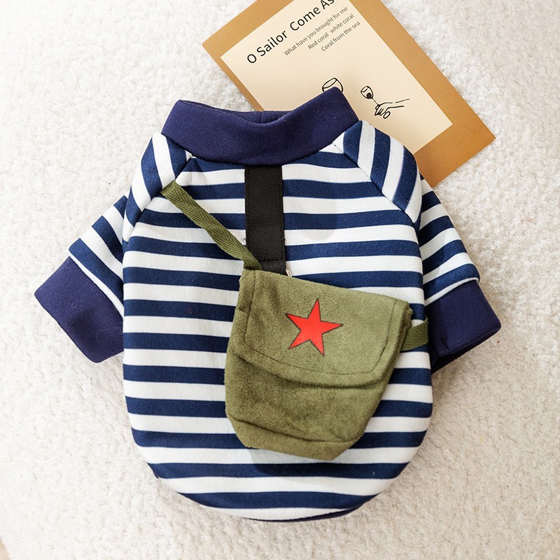 Otoño e invierno perro estilo coreano lindo oso cuello redondo suéter mediano y pequeño perro gato dos pies caliente ropa para perros mascotas