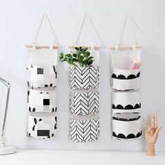 Storage bag hanging bag bedside wall hanging door behind cute fabric hanging pocket hanging storage bag dormitory storage artifact