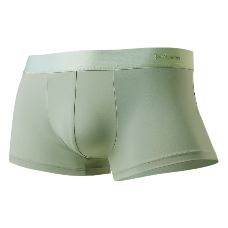 Calzoncillos Bóxer de Seda de Hielo para Hombre, Antibacterianos, Transpirables, de Verano, de Cuatro Puntas