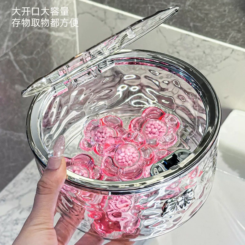 收纳筐密封罐洗衣凝珠储存盒收纳盒桌面发饰发圈皮筋透明整理盒子