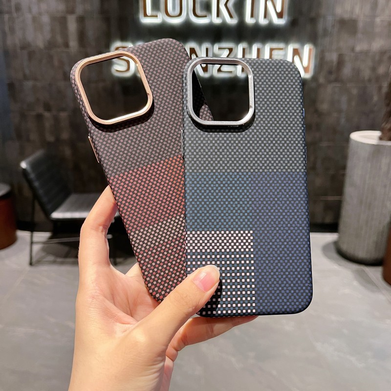 凯夫拉碳纤维纹适用iPhone17手机壳肤感磁吸充电苹果16防摔保护套|undefined