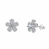 Fashionable earrings, silver 925 sample, flowered